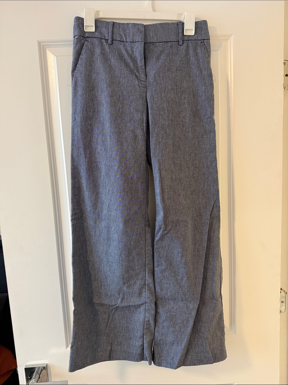 LOFT Heather Gray Wide-Leg Trousers